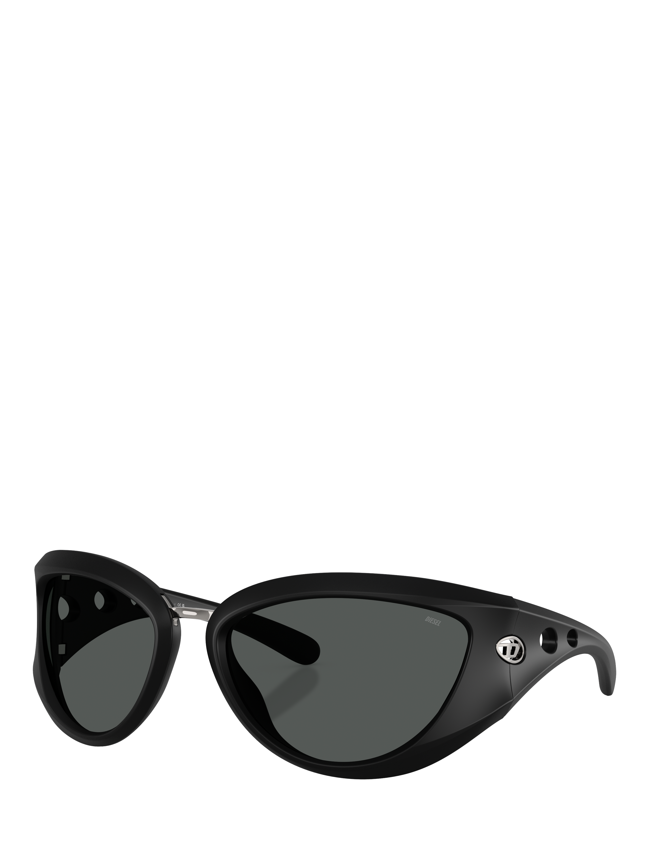 Product image 1 of 5, which shows Diesel DL3007 Unisex Cat Eye Sunglasses, Black