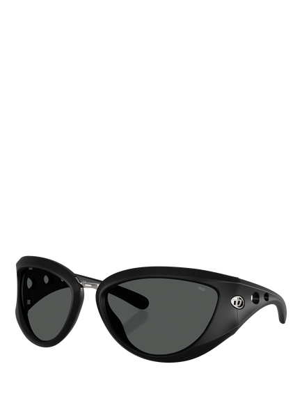 Diesel DL3007 Unisex Cat Eye Sunglasses, Black, Black