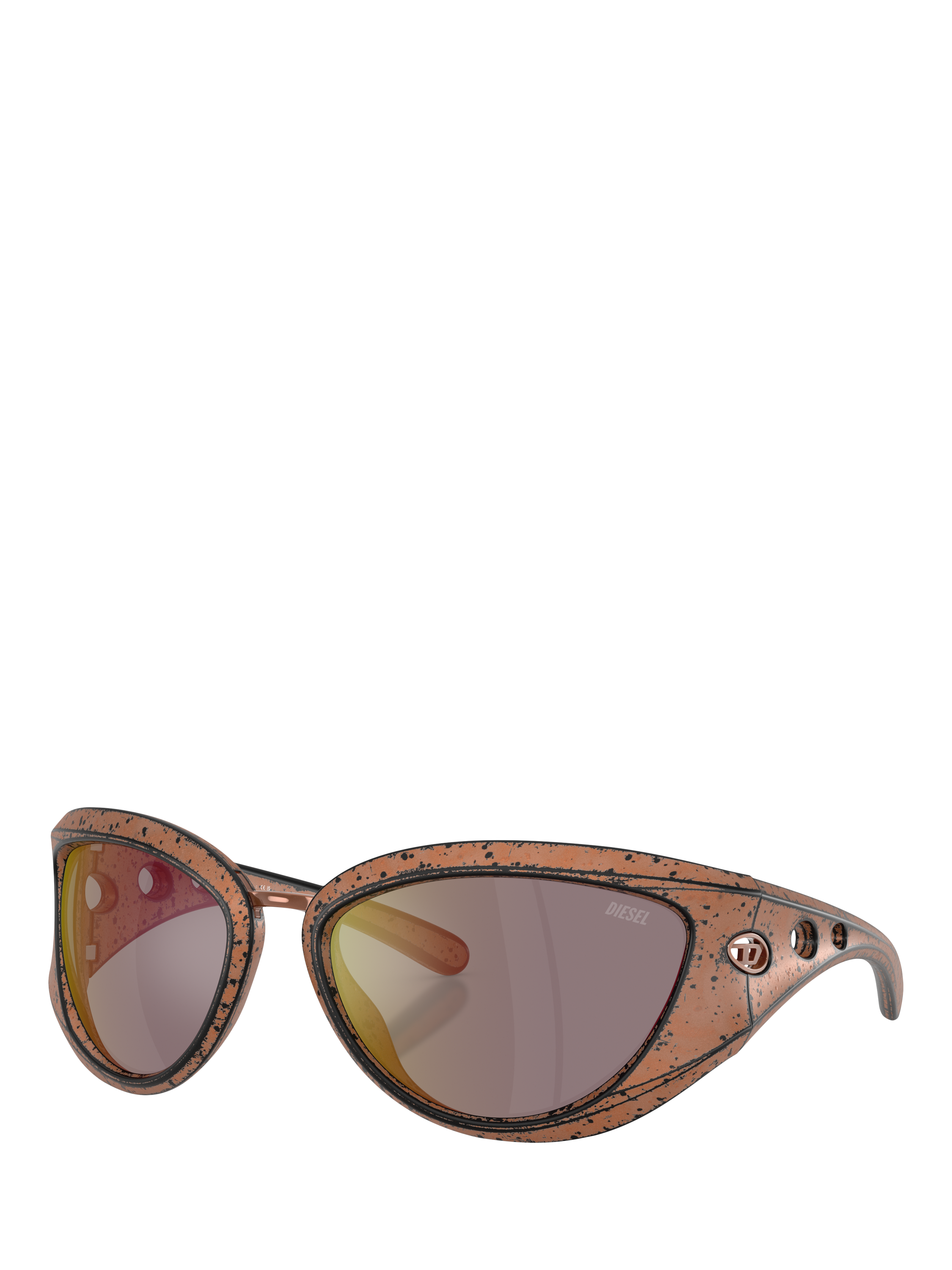 Product image 1 of 5, which shows Diesel DL3007 Unisex Cat Eye Sunglasses, Metallic