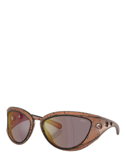 Diesel DL3007 Unisex Cat Eye Sunglasses, Metallic, Bronze/Copper