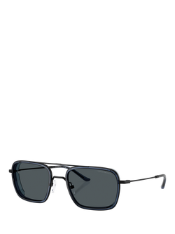 Emporio Armani EA2162 Square Sunglasses, Black, Black