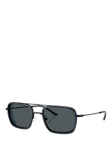 Emporio Armani EA2162 Square Sunglasses, Black, Black