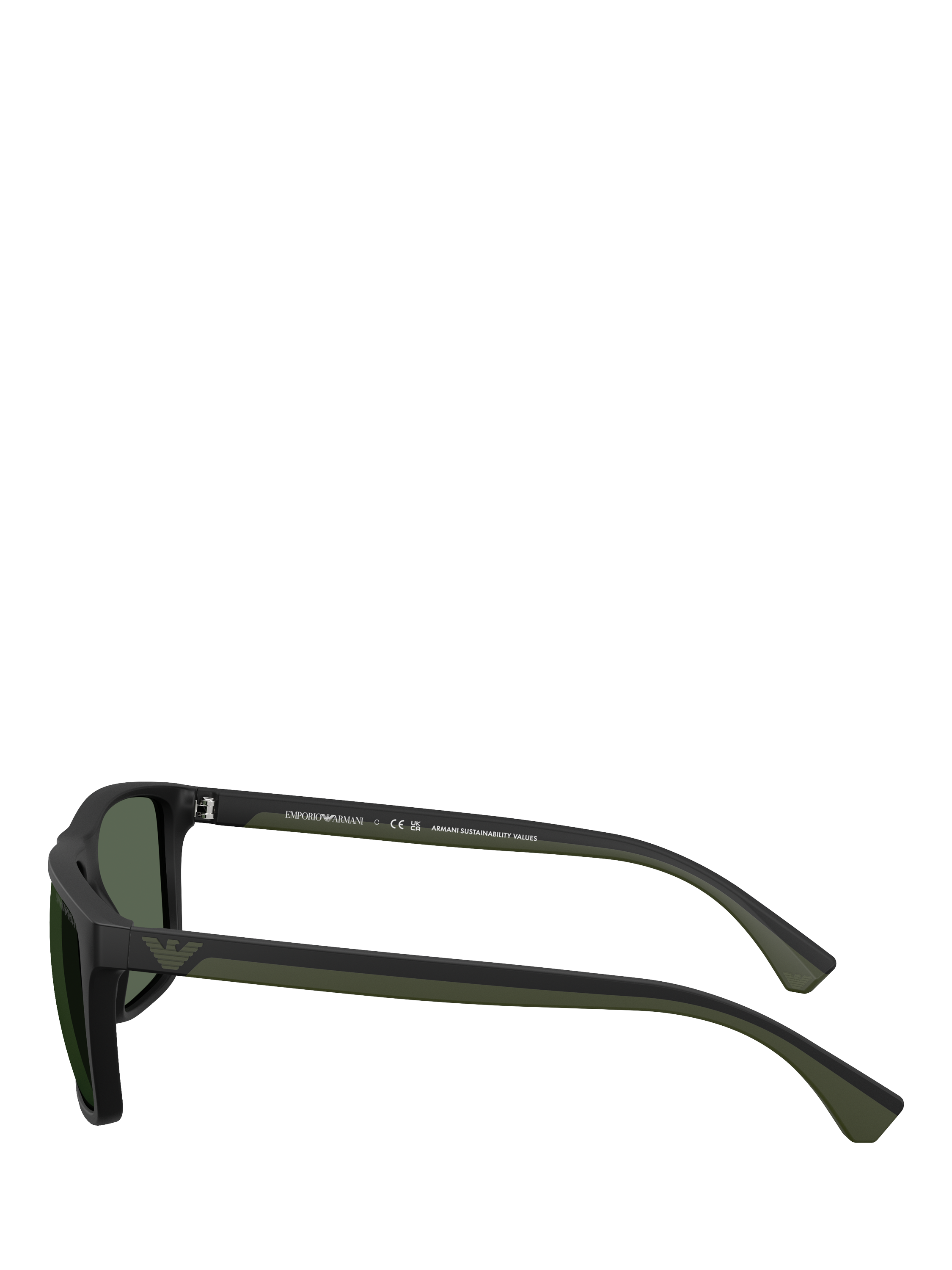 Product image 3 of 5, which shows Emporio Armani EA4033 Square Sunglasses, Black/Green