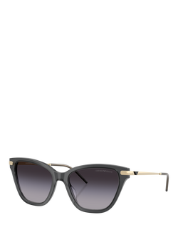 Emporio Armani EA4251 Cat's Eye Sunglasses, Grey/Grey Gradient, Grey/Grey Gradient