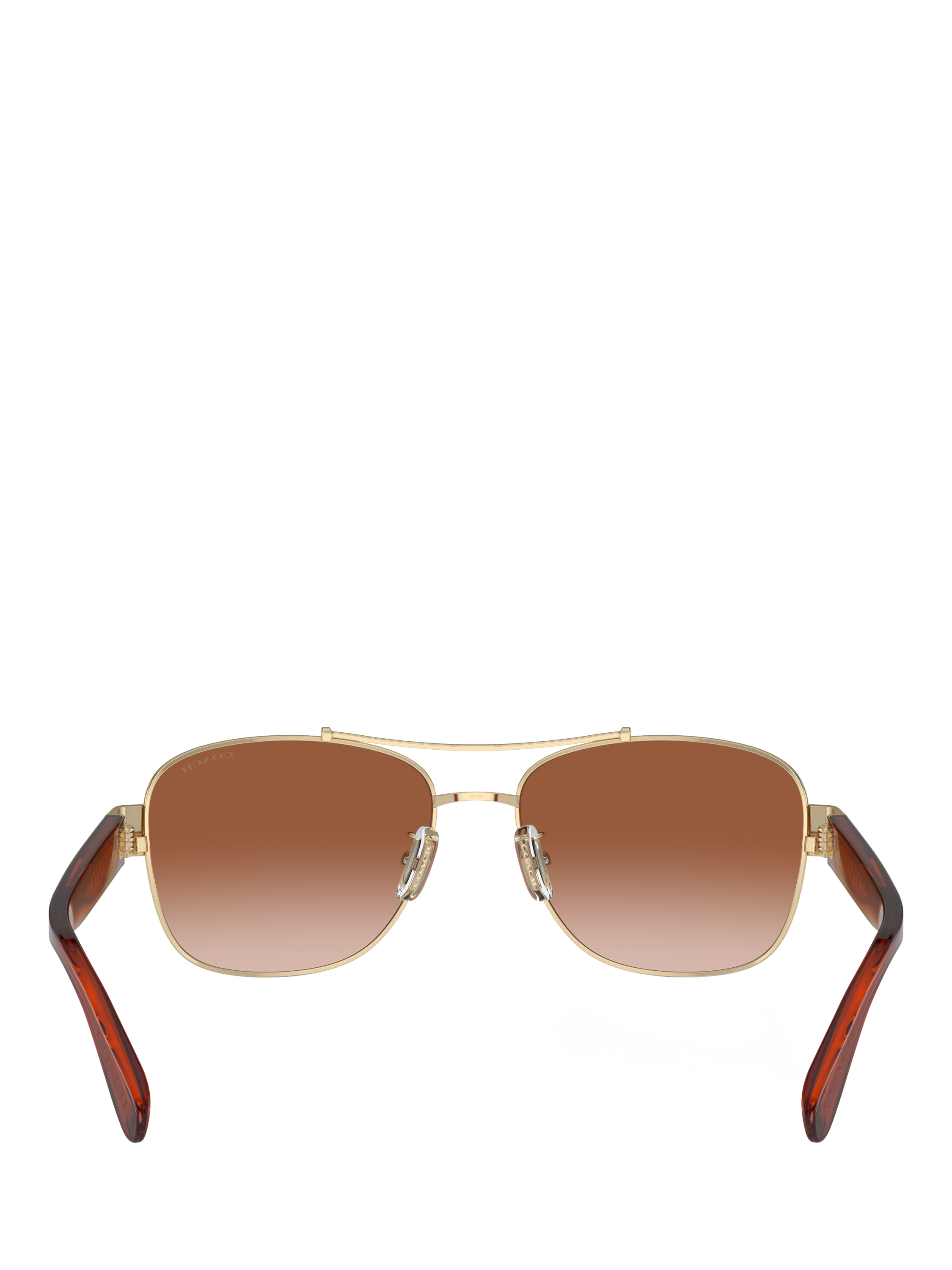 Product image 4 of 5, which shows Coach HC7161 Women's Round Sunglasses, Gold/Brown Gradient