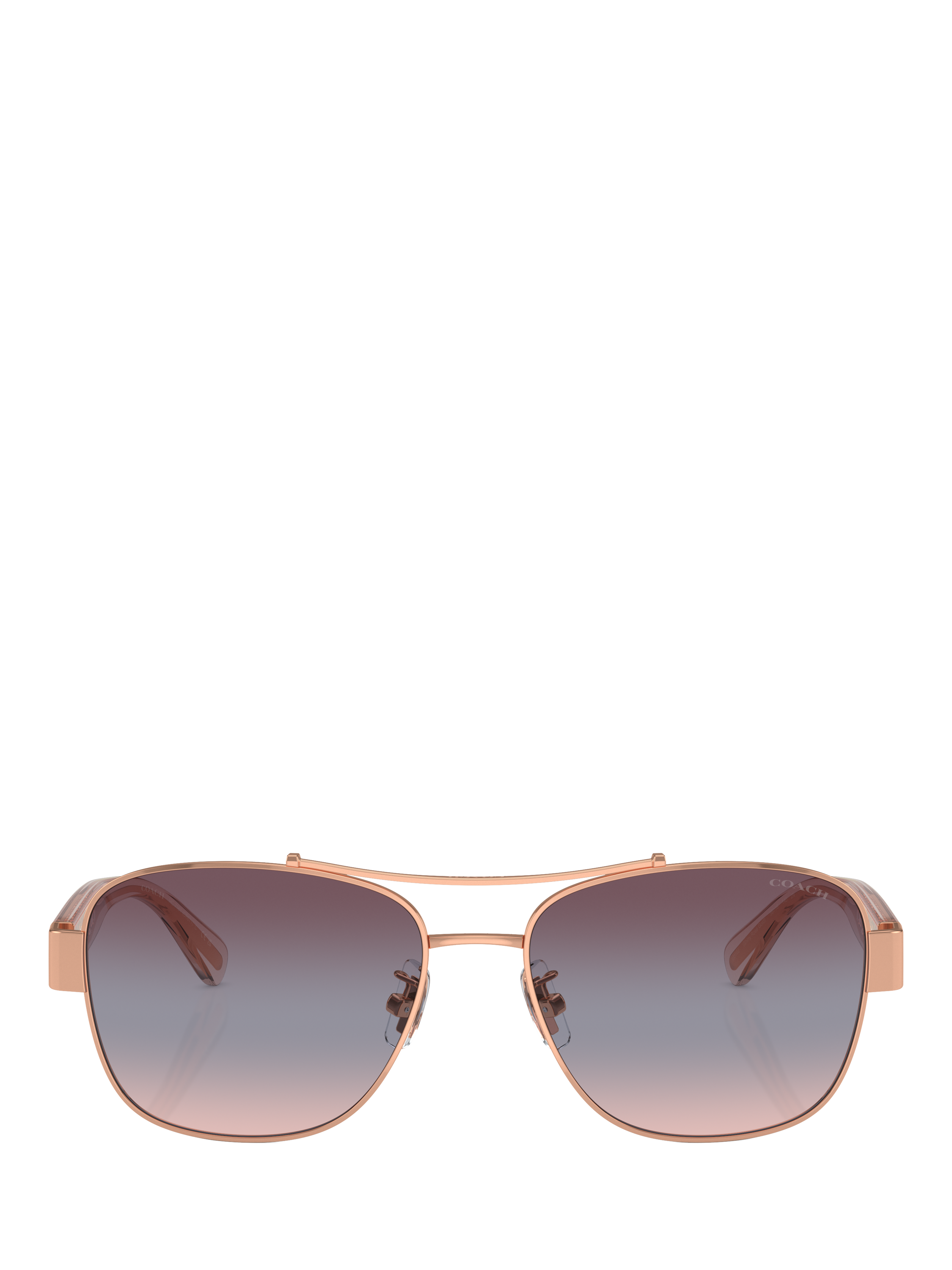 Product image 2 of 5, which shows Coach HC7161 Women's Round Sunglasses, Rose Gold/Blue Gradient