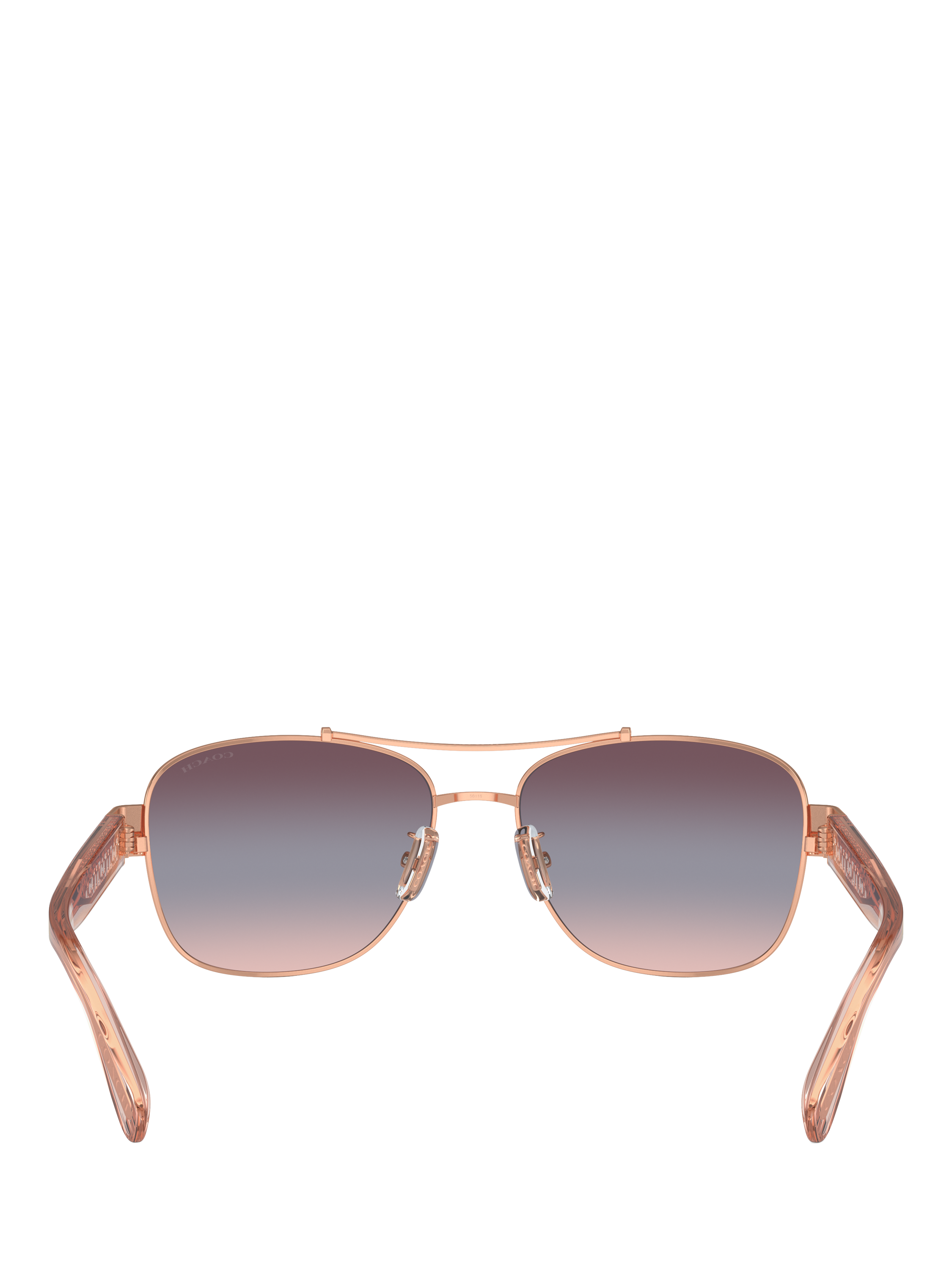 Product image 4 of 5, which shows Coach HC7161 Women's Round Sunglasses, Rose Gold/Blue Gradient