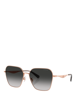 Coach HC7168 Women's Irregular Sunglasses, Rose Gold/Black Gradient, Rose Gold/Black Gradient