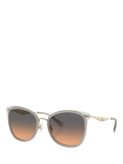 Coach HC7170 Women's Oval Sunglasses, Gold/Orange Gradient, Gold/Orange Gradient