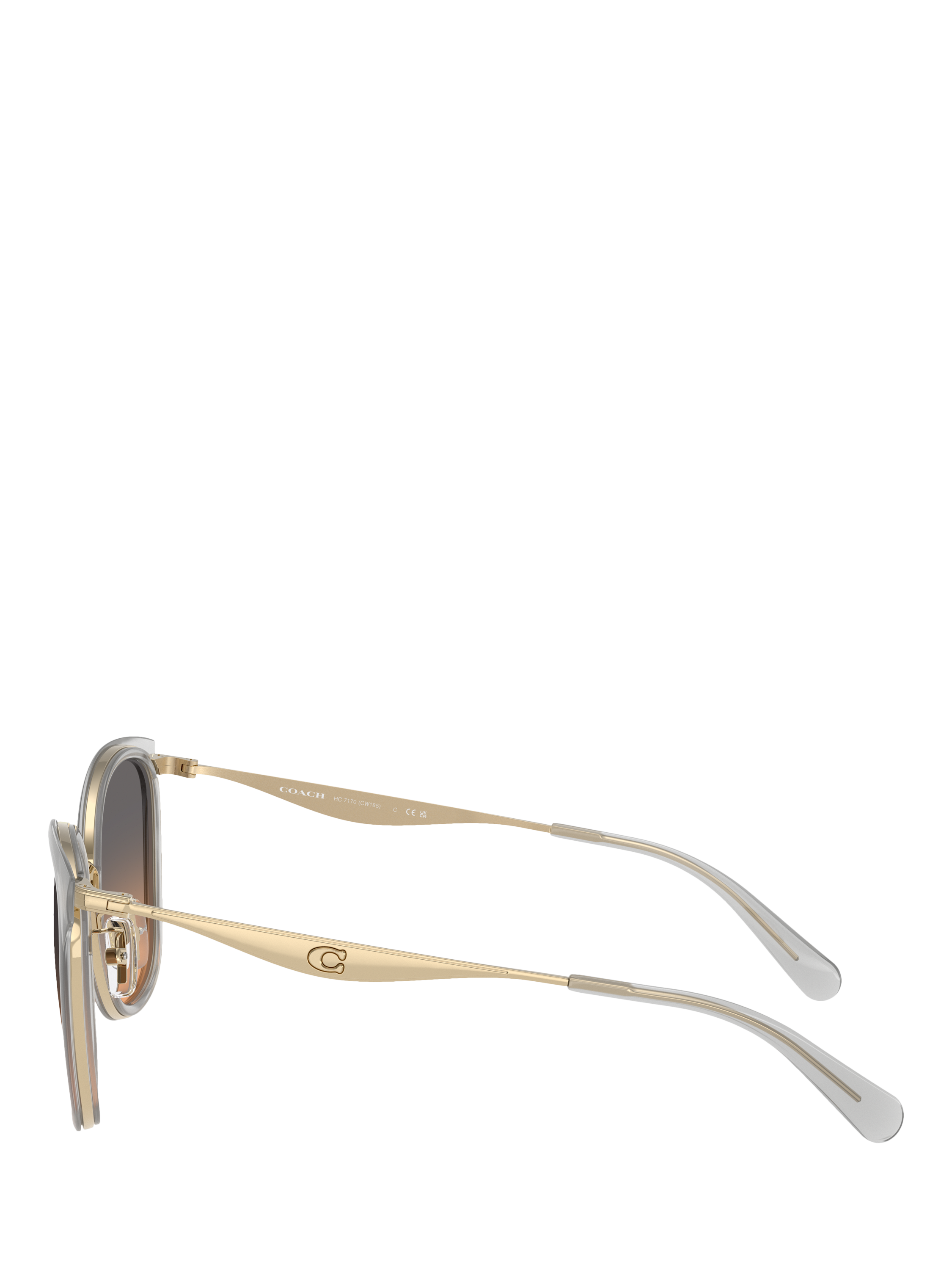 Product image 3 of 5, which shows Coach HC7170 Women's Oval Sunglasses, Gold/Orange Gradient