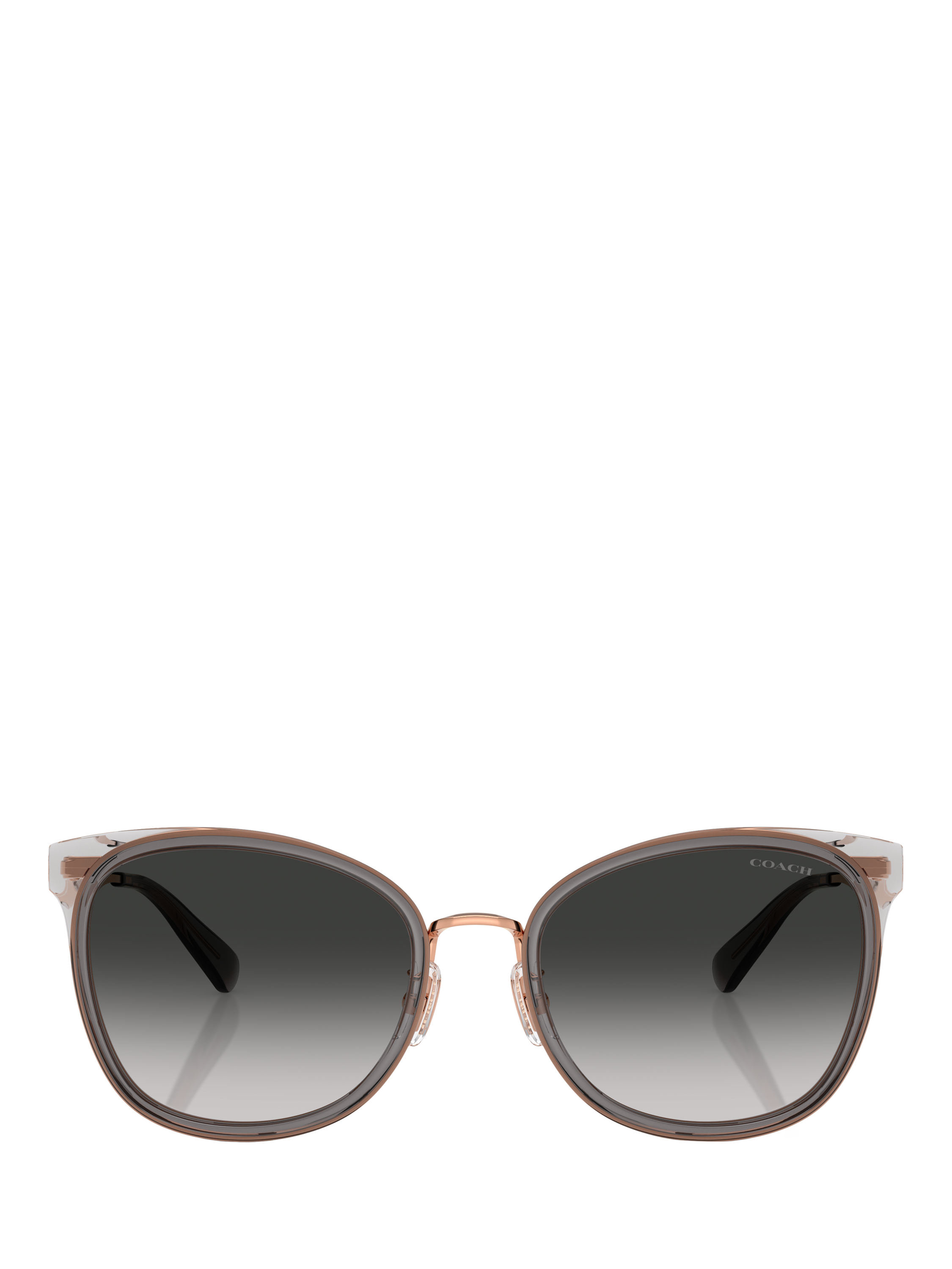 Product image 2 of 5, which shows Coach HC7170 Women's Square Sunglasses, Rose Gold/Grey Gradient
