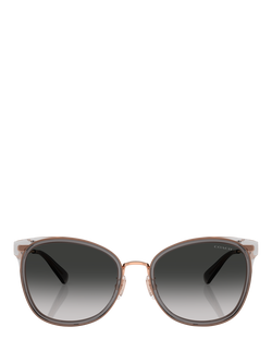 Coach HC7170 Women's Square Sunglasses, Rose Gold/Grey Gradient - view 2, Rose Gold/Grey Gradient