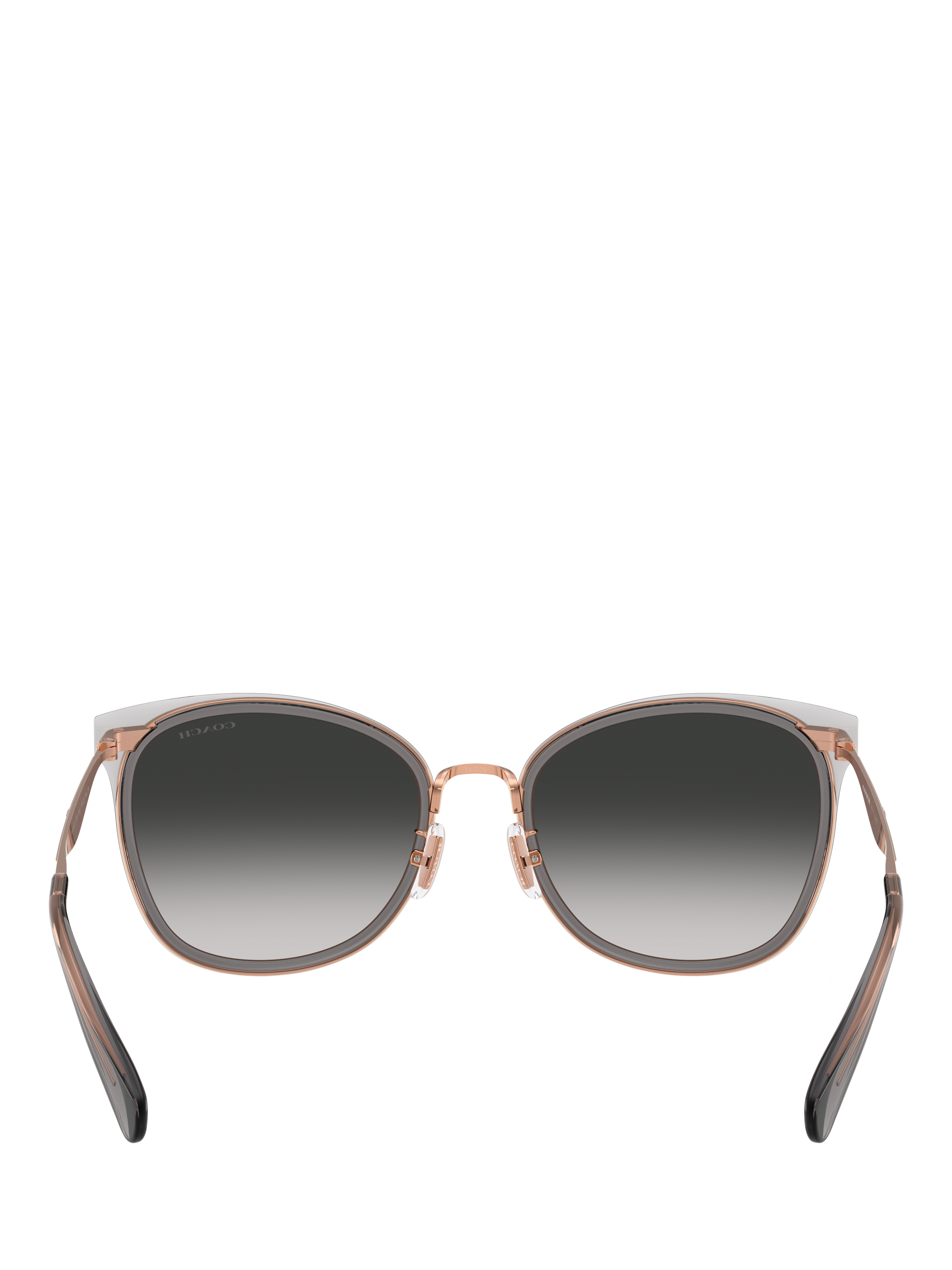 Product image 4 of 5, which shows Coach HC7170 Women's Square Sunglasses, Rose Gold/Grey Gradient