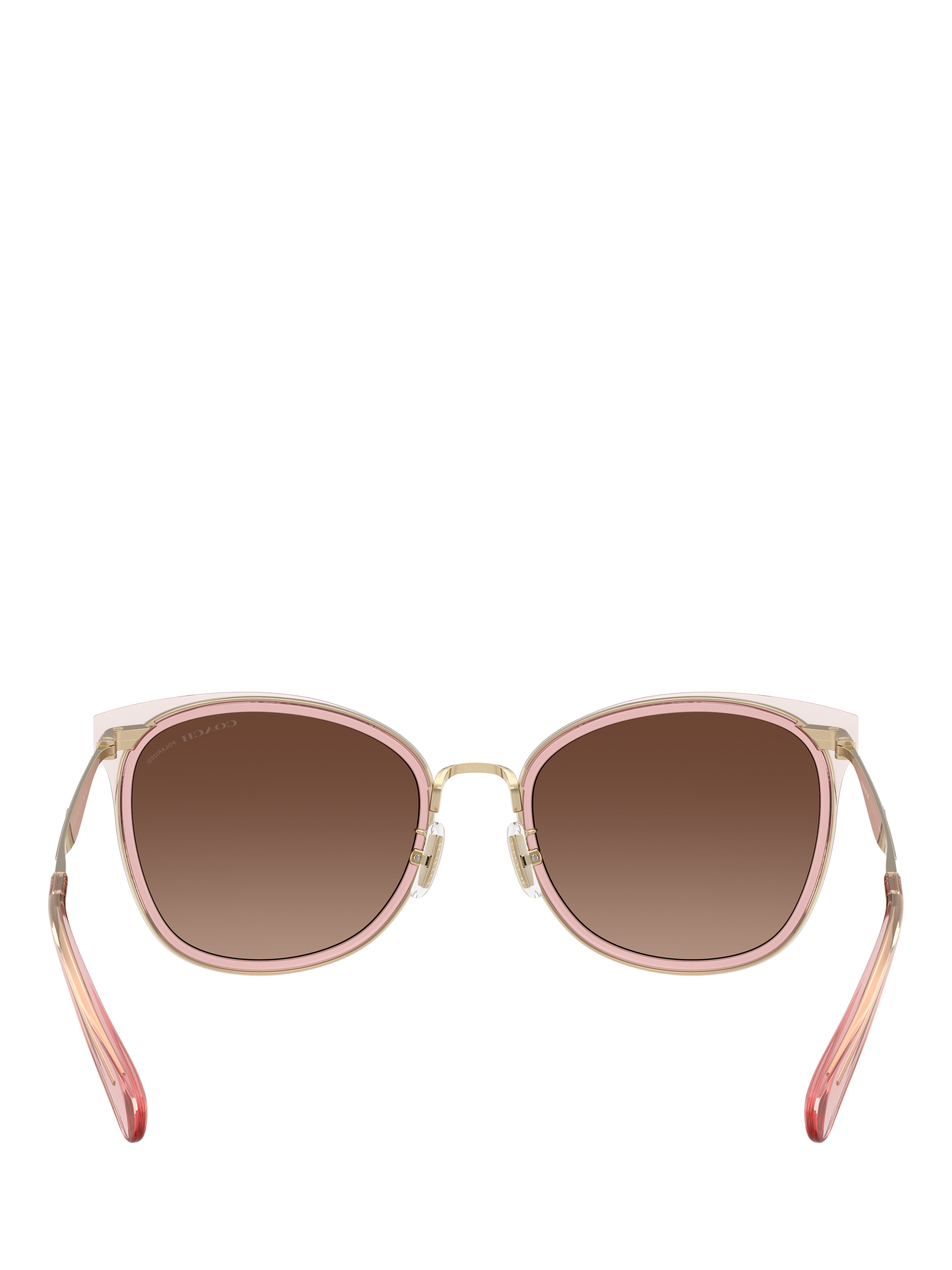 Product image 4 of 5, which shows Coach HC7170 Women's Polarised Oval Sunglasses, Pink/Brown Gradient