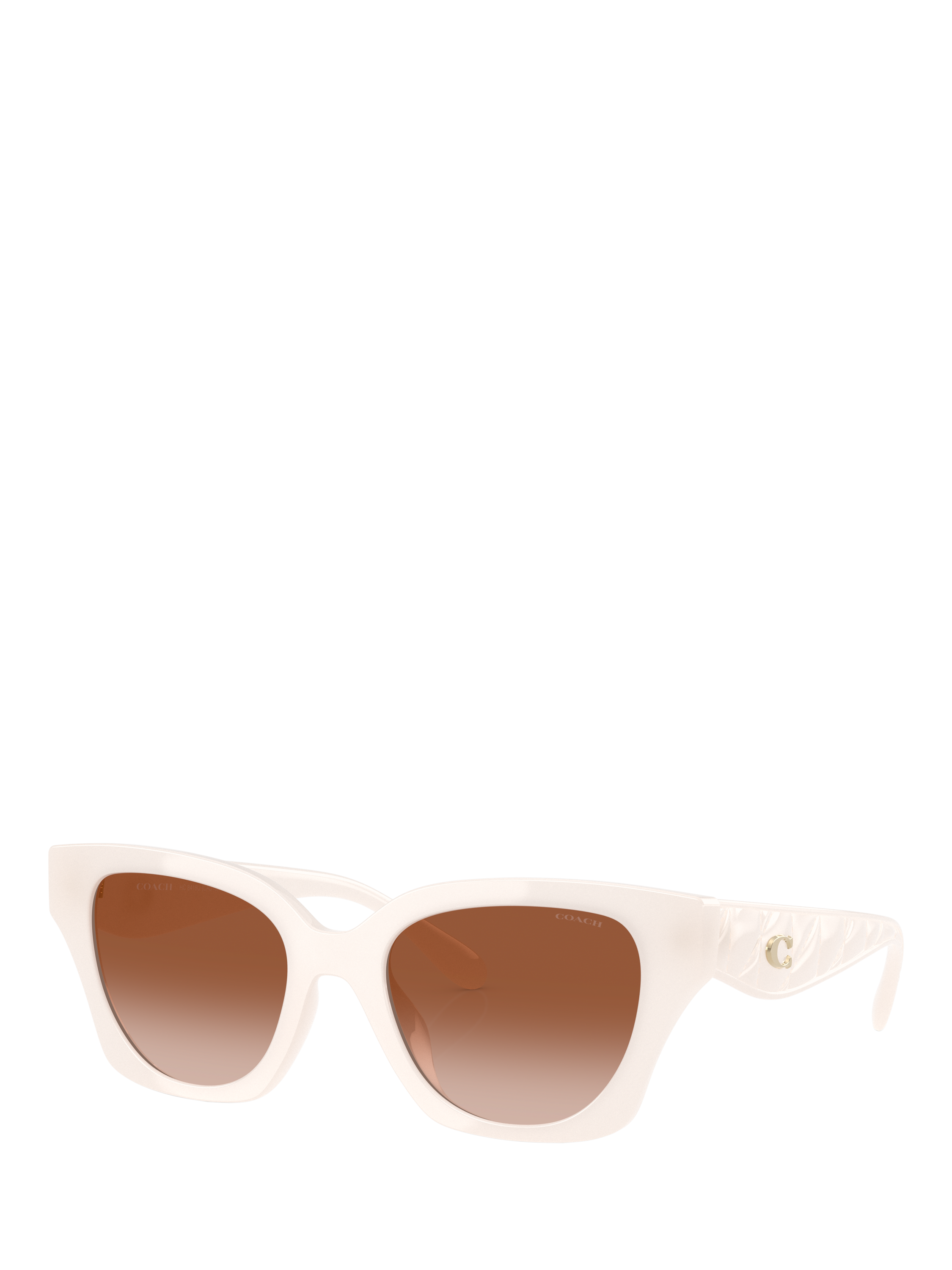 Product image 1 of 5, which shows Coach HC8418 Women's Butterfly Sunglasses, White/Brown Gradient