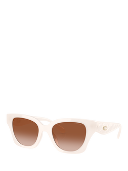 Coach HC8418 Women's Butterfly Sunglasses, White/Brown Gradient, White/Brown Gradient