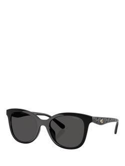 Coach HC8419 Women's Square Sunglasses, Black, Black