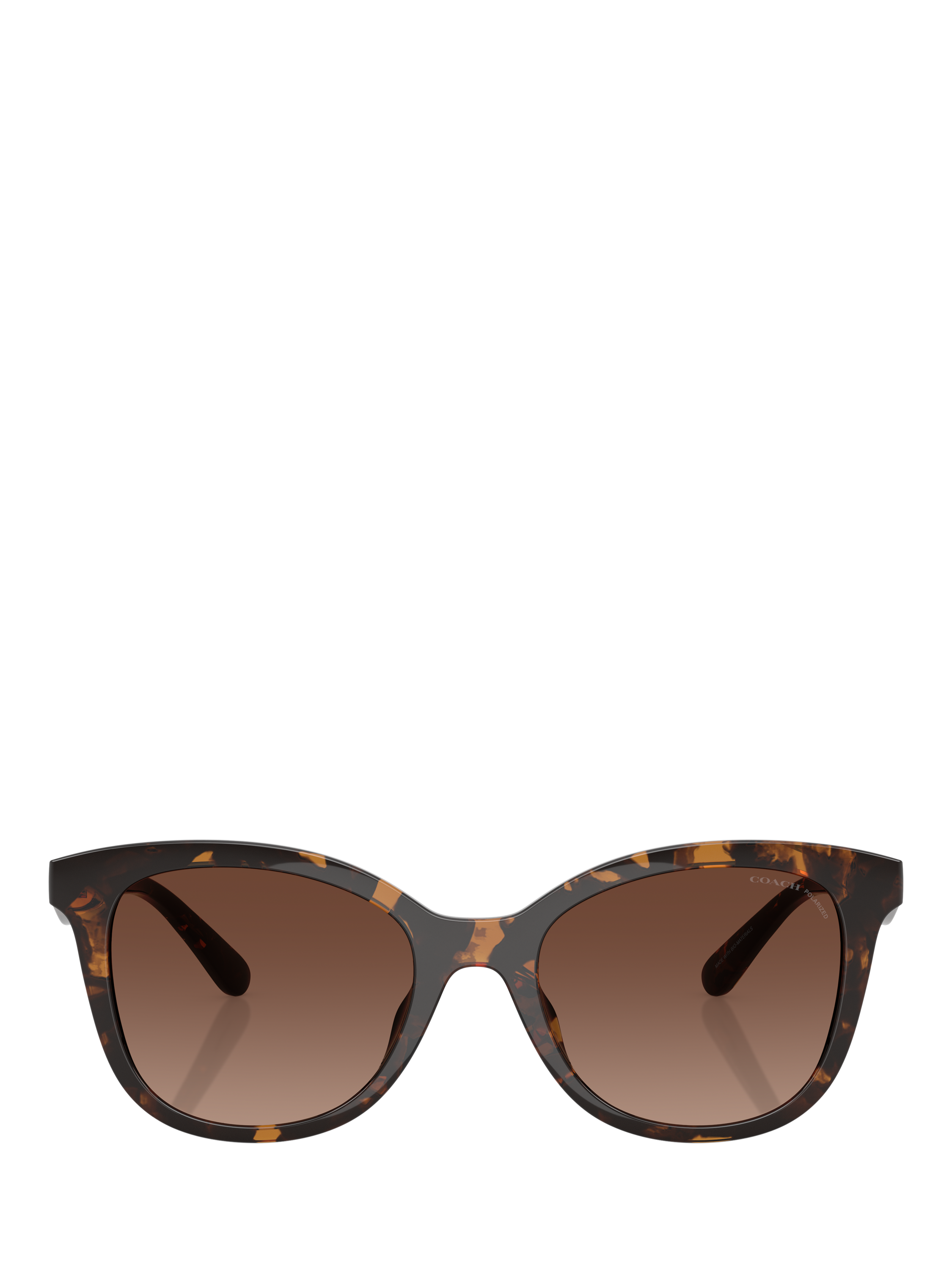 Product image 2 of 5, which shows Coach HC8419 Women's Polarised D-Frame Sunglasses, Havana/Brown Gradient