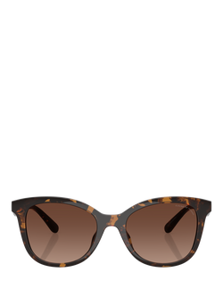 Coach HC8419 Women's Polarised D-Frame Sunglasses, Havana/Brown Gradient - view 2, Havana/Brown Gradient