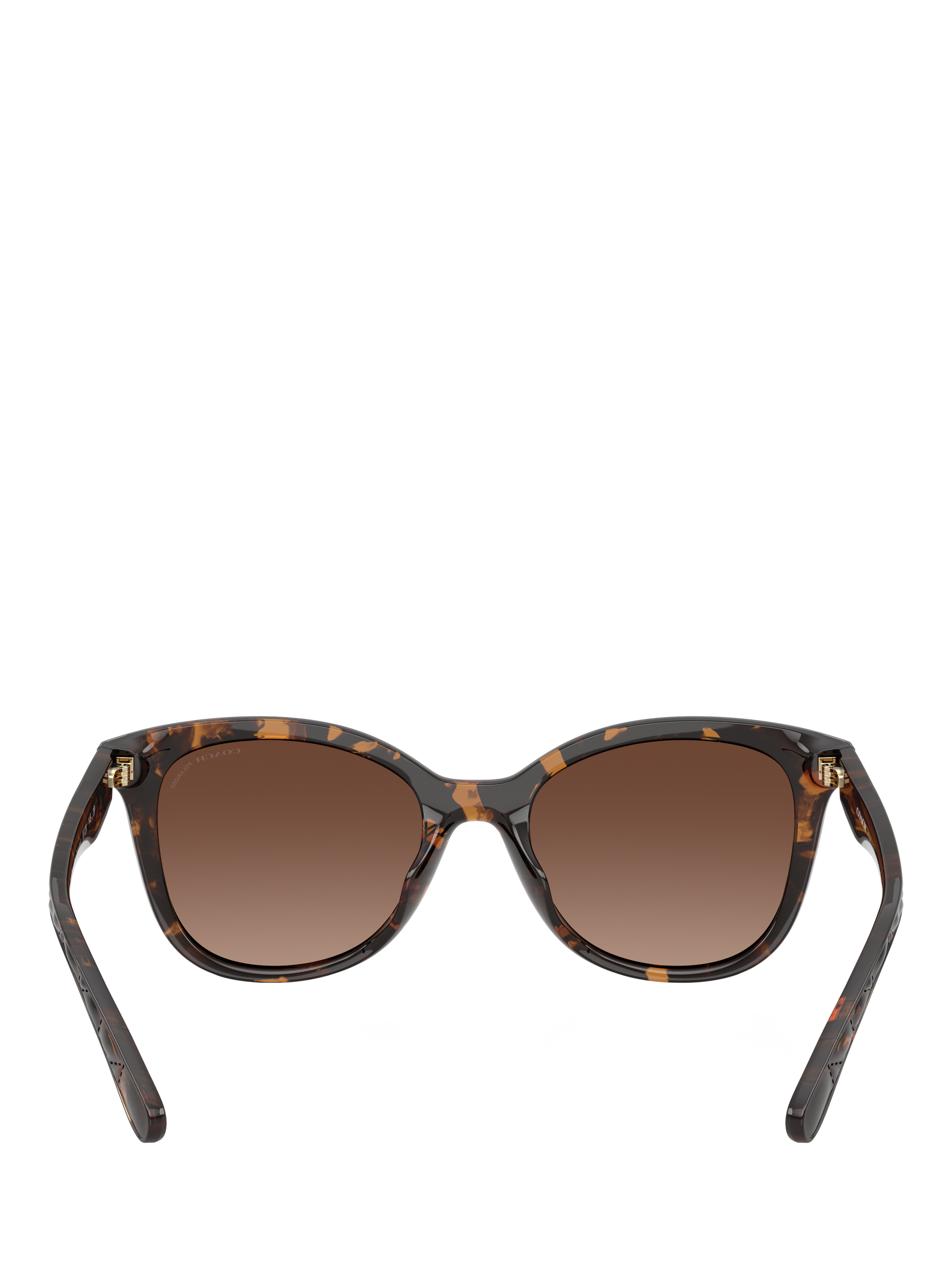 Product image 4 of 5, which shows Coach HC8419 Women's Polarised D-Frame Sunglasses, Havana/Brown Gradient
