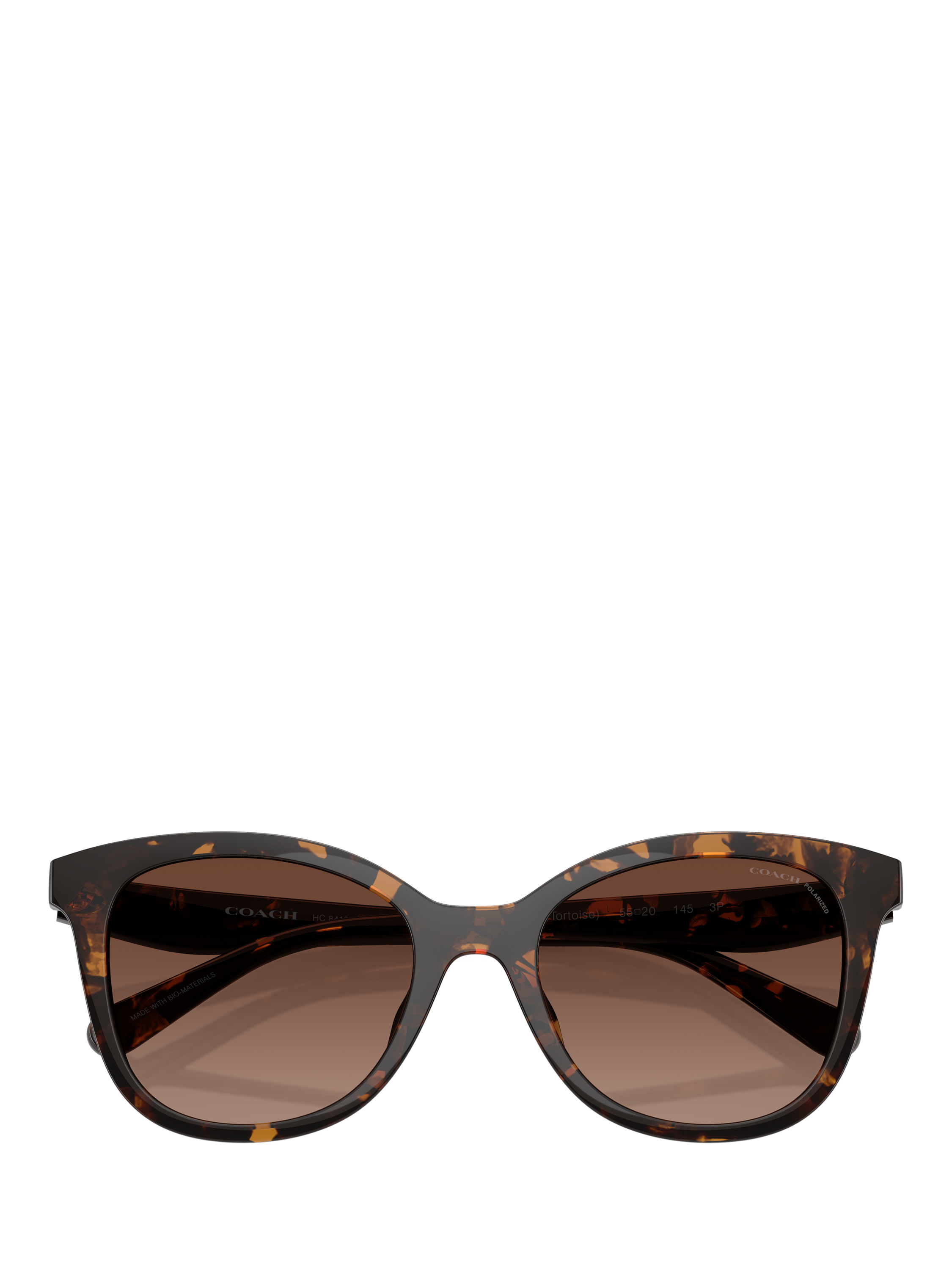 Product image 5 of 5, which shows Coach HC8419 Women's Polarised D-Frame Sunglasses, Havana/Brown Gradient