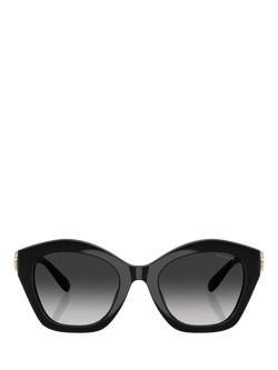 Coach HC8421 Women's Irregular Sunglasses, Black/Grey Gradient - view 2, Black/Grey Gradient