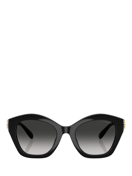 Coach HC8421 Women's Irregular Sunglasses, Black/Grey Gradient - view 2, Black/Grey Gradient