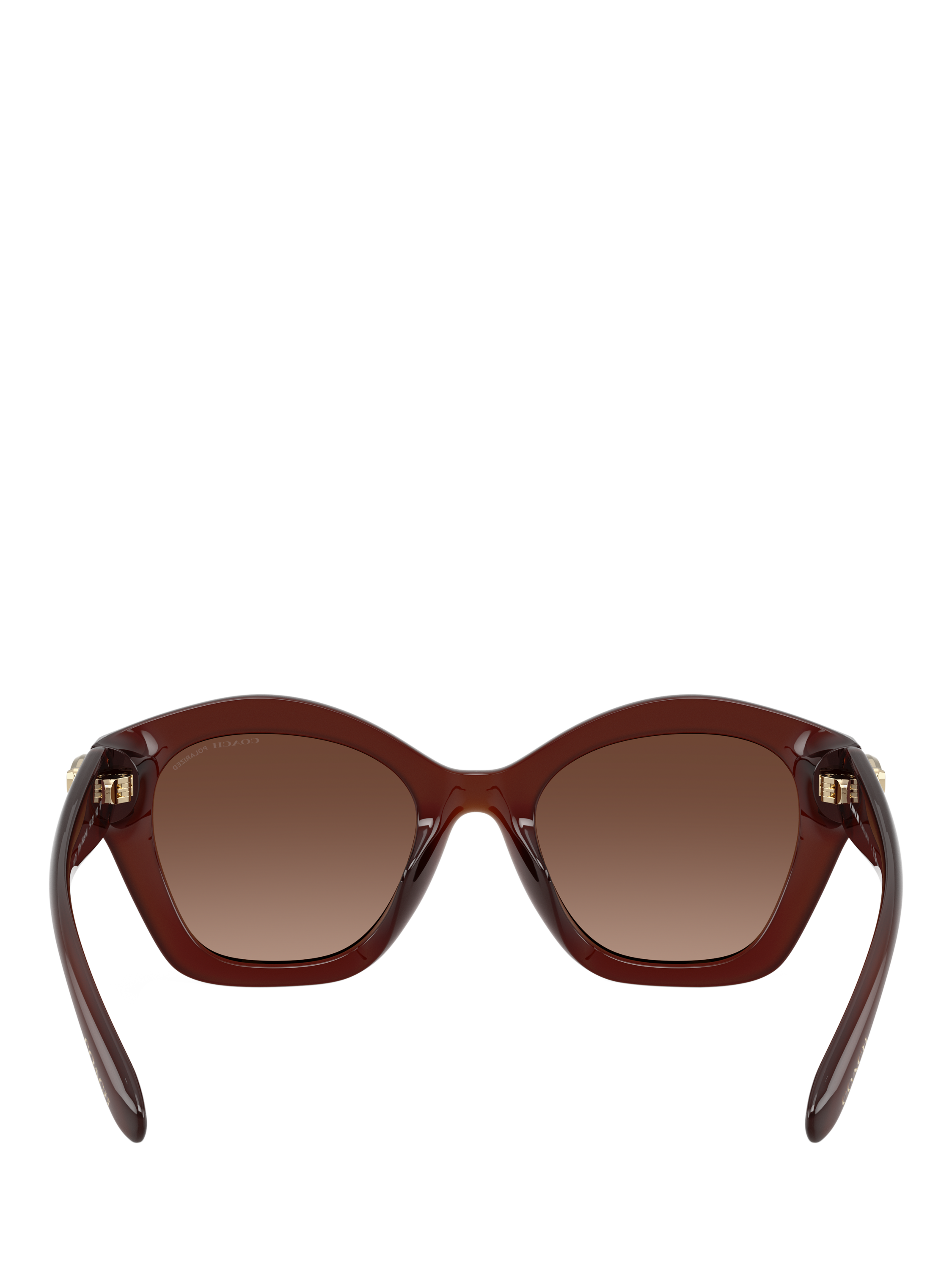 Product image 4 of 5, which shows Coach HC8421 Women's Polarised Irregular Sunglasses, Brown/Brown Gradient