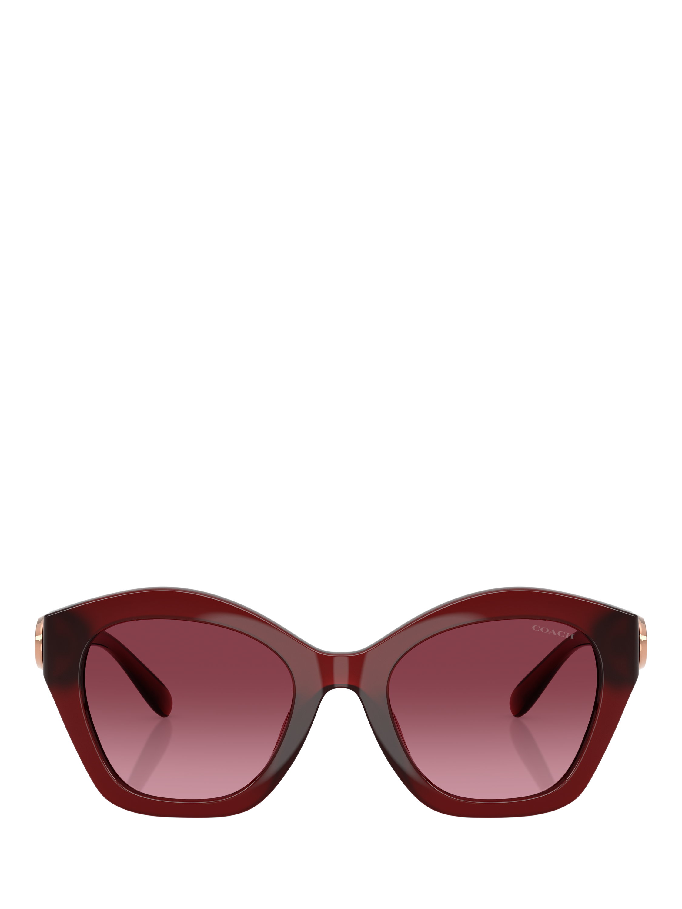 Product image 2 of 5, which shows Coach HC8421 Women's Irregular Sunglasses, Dark Red/Red Gradient