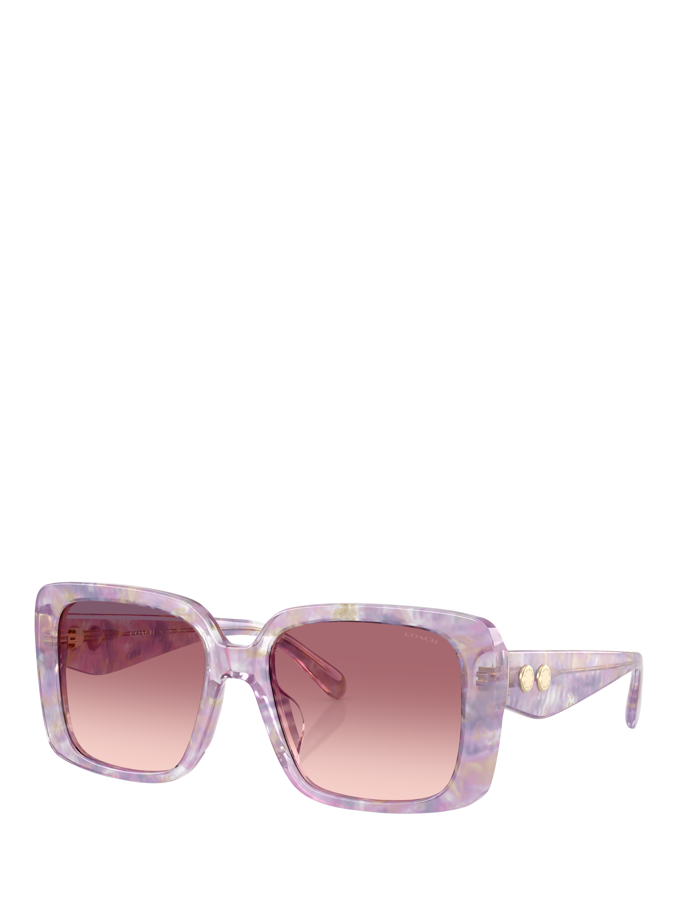Product image 1 of 5, which shows Coach HC8424 Women's Square Sunglasses, Violet/Pink Gradient
