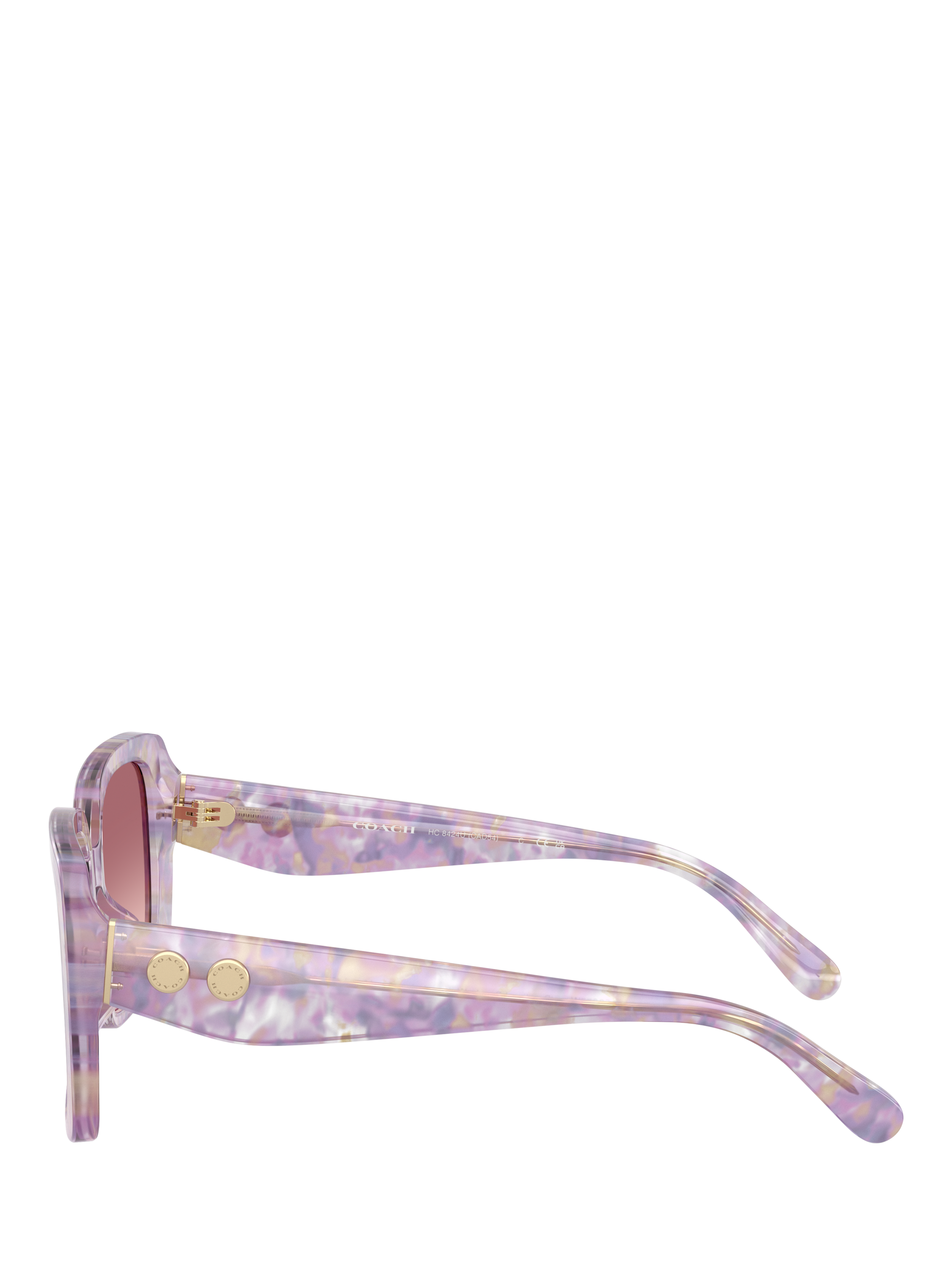 Product image 3 of 5, which shows Coach HC8424 Women's Square Sunglasses, Violet/Pink Gradient