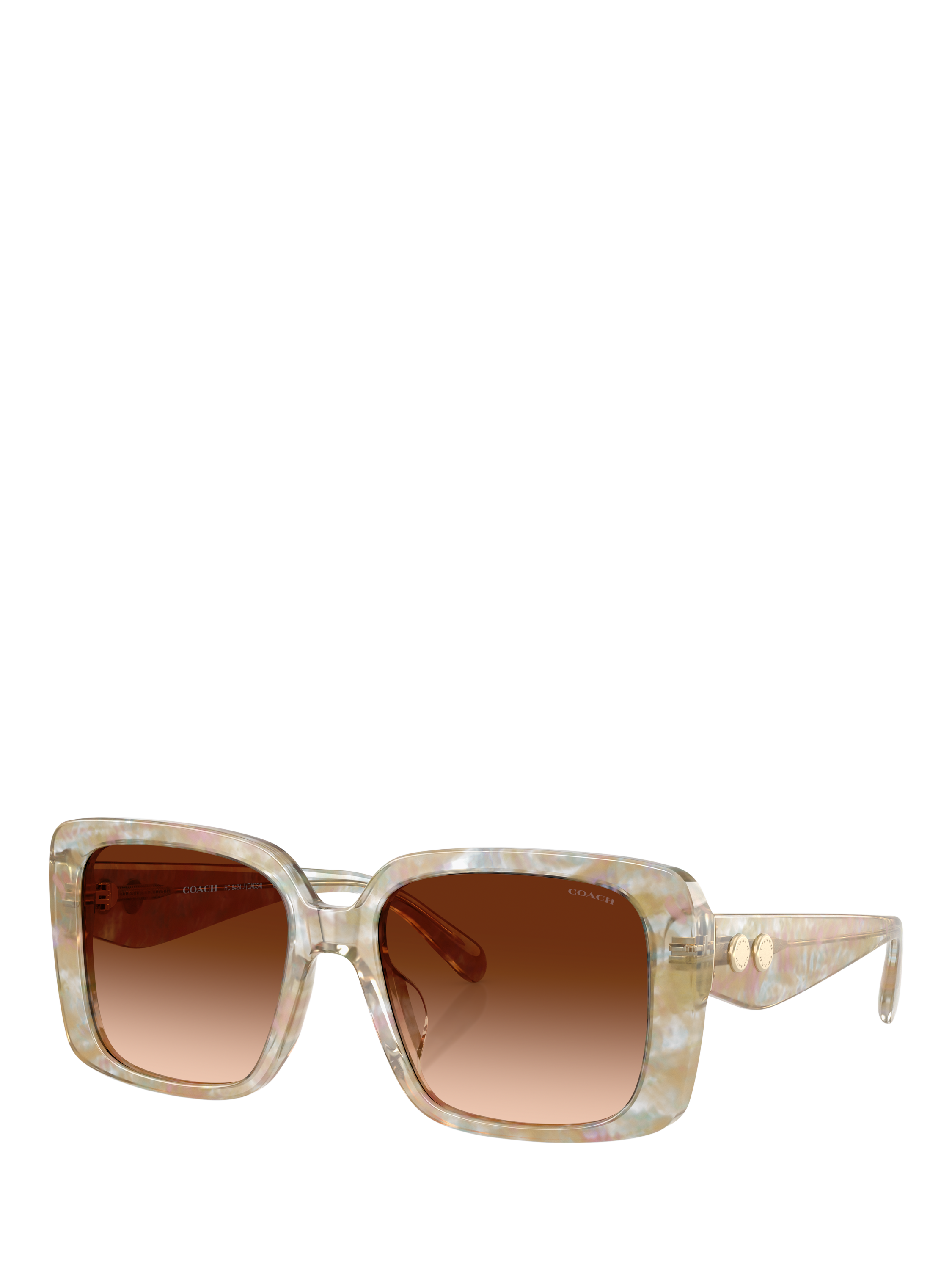 Product image 1 of 5, which shows Coach HC8424 Women's Square Sunglasses, Light Brown/Brown Gradient