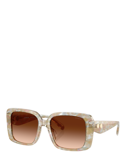 Coach HC8424 Women's Square Sunglasses, Light Brown/Brown Gradient, Light Brown/Brown Gradient