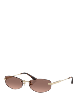 Jimmy Choo JC4013D Women's Oval Sunglasses, Gold/Brown Gradient, Gold/Brown Gradient