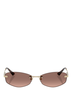 Jimmy Choo JC4013D Women's Oval Sunglasses, Gold/Brown Gradient - view 2, Gold/Brown Gradient