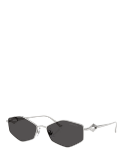 Jimmy Choo JC4017 Hexagonal Sunglasses, Silver/Grey