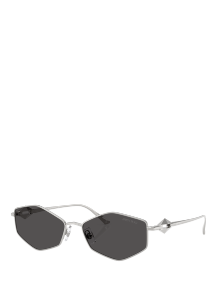 Jimmy Choo JC4017 Hexagonal Sunglasses, Silver/Grey