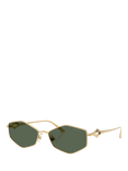 Jimmy Choo JC4017 Hexagonal Sunglasses, Gold/Green