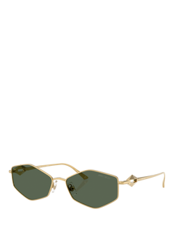 Jimmy Choo JC4017 Hexagonal Sunglasses, Gold/Green