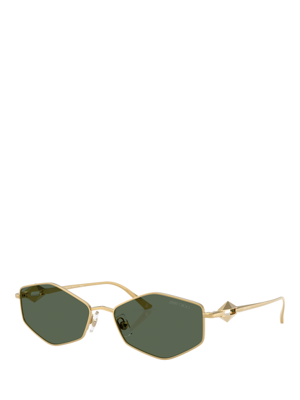 Jimmy Choo JC4017 Hexagonal Sunglasses, Gold/Green