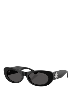 Jimmy Choo JC5038B Women's Oval Sunglasses, Black