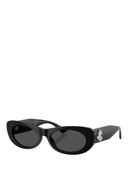 Jimmy Choo JC5038B Women's Oval Sunglasses, Black
