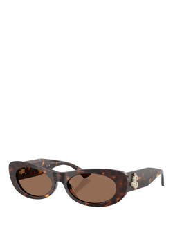 Jimmy Choo JC5038 Oval Sunglasses, Havana/Brown, Havana/Brown
