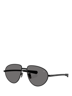 Moncler ME4009 Unisex Polarised Aviator Sunglasses, Black, Black