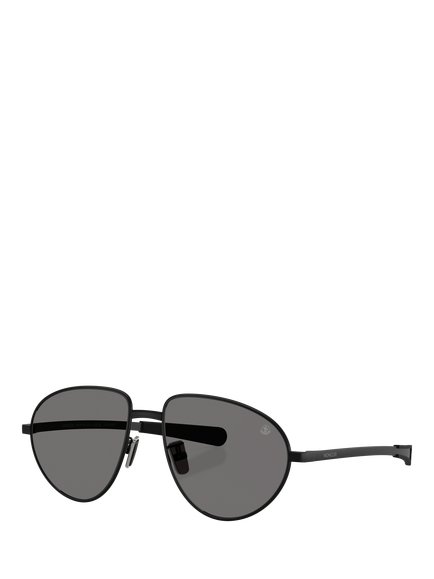 Moncler ME4009 Unisex Polarised Aviator Sunglasses, Black, Black