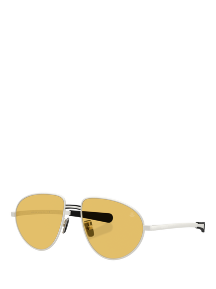 Moncler ME4009 Irregular Sunglasses, Silver/Yellow, Silver/Yellow