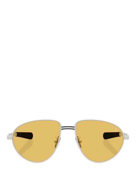Moncler ME4009 Irregular Sunglasses, Silver/Yellow - view 2, Silver/Yellow
