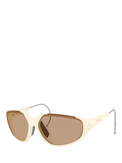 Moncler ME8008 Irregular Sunglasses, White/Brown, White/Brown