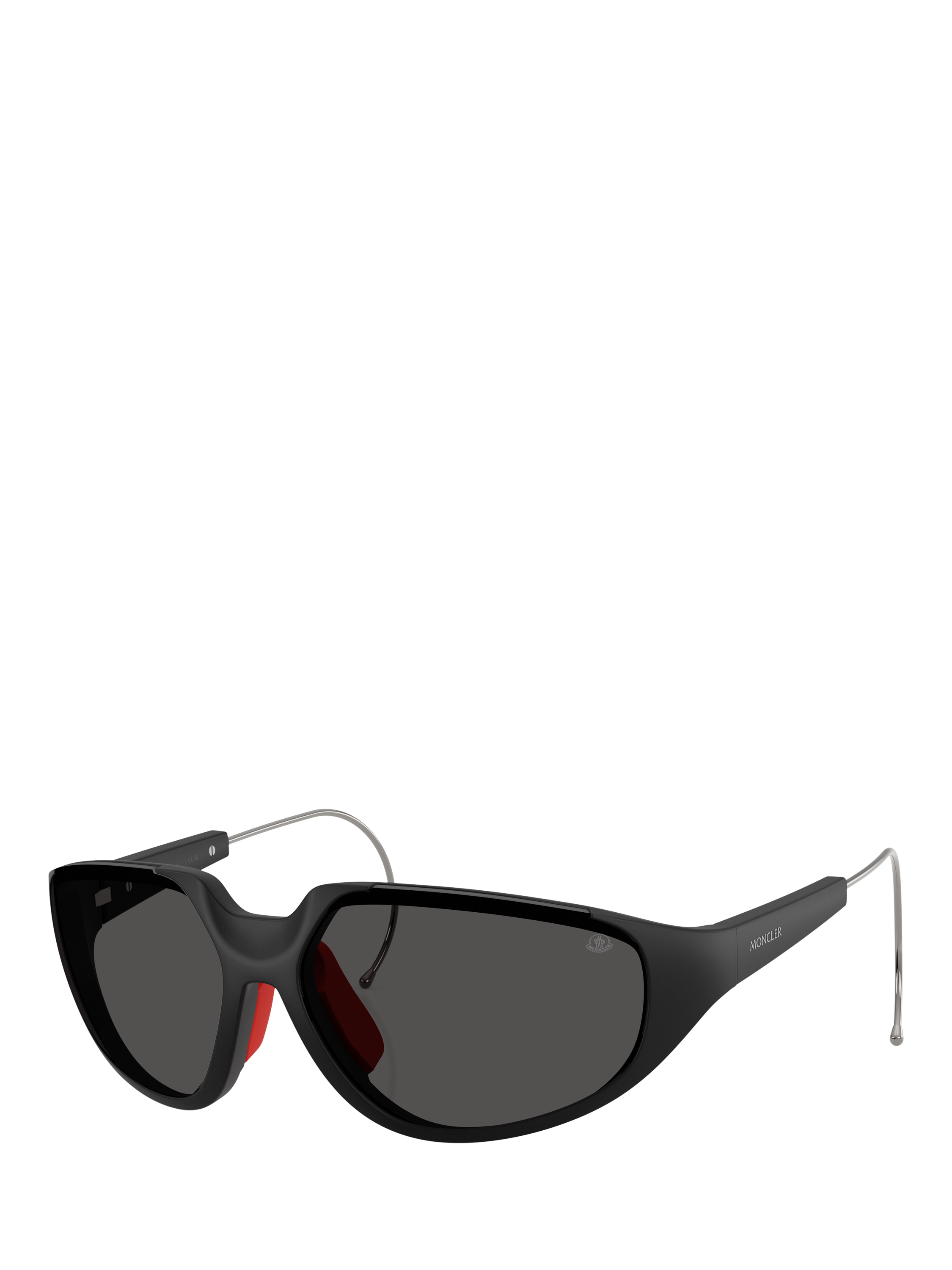 Product image 1 of 5, which shows Moncler ME8008 Irregular Sunglasses, Black