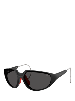 Moncler ME8008 Irregular Sunglasses, Black, Black